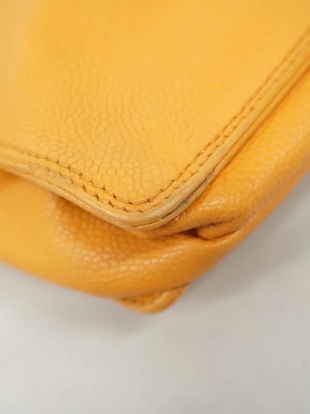 Authentic CHANEL tortoise mustard caviar leather mini satchel tote - Picture 5 of 9